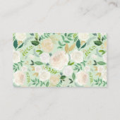 Zachte Ivoren Bloemen Garland met Groen Huwelijk Plaatskaartje (Achterkant)