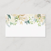 Zachte Ivoren Bloemen Garland met Groen Huwelijk Plaatskaartje (Voorkant)