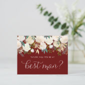 Zachte ivoren bloemen rood, jij zult mijn beste ma uitnodiging briefkaart (Staand voorkant)