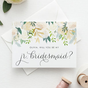 Zachte Ivoren Bloemen Zal Je Mijn Jr Bruidsmeisje 