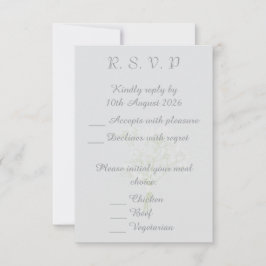 Zachte Ivoren Bruiloft, Moderne Romantische Bruid RSVP Kaartje