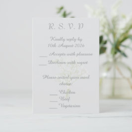 Zachte Ivoren Bruiloft, Moderne Romantische Bruid RSVP Kaartje
