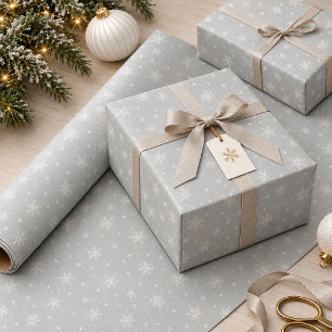 Zachte Ivoren Sneeuwvlokken op Optioneel Klei ID13 Cadeaupapier