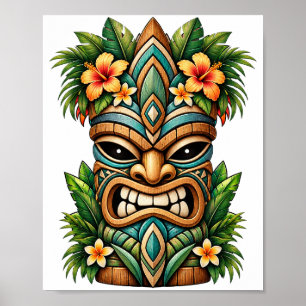 Zachte Jade Bloesem Tiki Poster