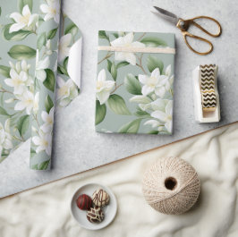 Zachte Jasmijn Bloemige Elegantie Cadeaupapier