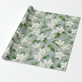 Zachte Jasmijn Bloemige Elegantie Cadeaupapier