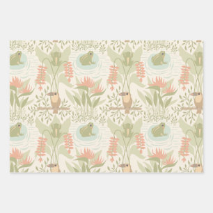 Zachte Jungle Kikkers & Vogels Inpakpapier Vel