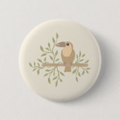 Zachte Jungle Kikkers & Vogels Ronde Button 5,7 Cm (Voorkant)