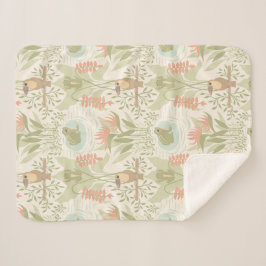 Zachte Jungle Kikkers & Vogels Sherpa Deken