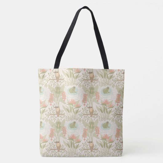 Zachte Jungle Kikkers & Vogels Tote Bag (Voorkant)