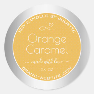Zachte kaarsen Verpakkingslabels Zilver Oranje kar Ronde Sticker
