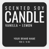 Zachte kaarsenverpakking cosmetisch zwart etiket (Voorkant)