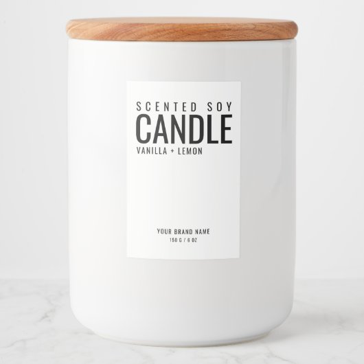 Zachte kaarsverpakking cosmetisch wit etiket (Voorkant)