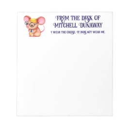 Zachte Kaasman Zakelijke Muis Bril Nerdy Notitieblok