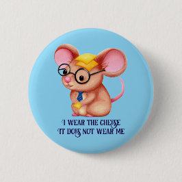 Zachte Kaasman Zakelijke Muis Bril Nerdy Ronde Button 5,7 Cm