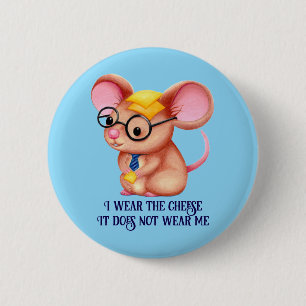 Zachte Kaasman Zakelijke Muis Bril Nerdy Ronde Button 5,7 Cm