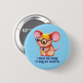 Zachte Kaasman Zakelijke Muis Bril Nerdy Ronde Button 5,7 Cm (Voorkant /achterkant)