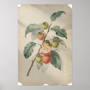Zachte kaki tak botanische print