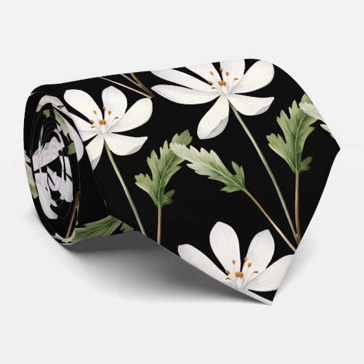 Zachte Kantoor Wilde Bloemen Boho Kraagstrik Stropdas (Opgerold)