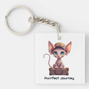 Zachte Kat Bagage Label Cadeau voor Kat Liefhebber Sleutelhanger