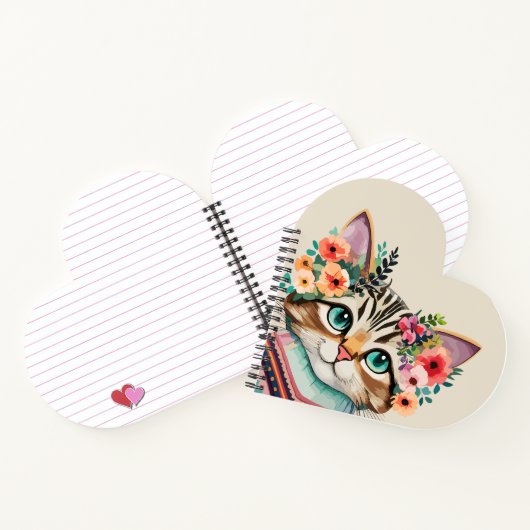 Zachte kat bloem waterverf  notitieboek (Binnen)