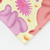 Zachte Kat Cherry Bloempatroon | Kawaii Kitty Fleece Deken (Hoek)