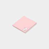 Zachte kat en hart op roze post-it® notes (Schuin)