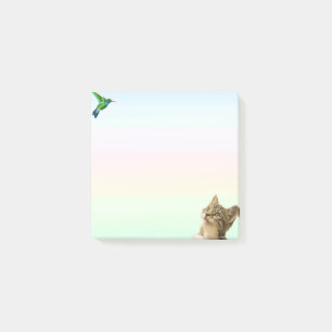 Zachte Kat en Klein Vogeltje in Pasteltinten Post-it® Notes