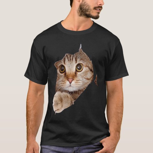 Zachte Kat Gescheurde Stof Kitten T-shirt (Voorkant)