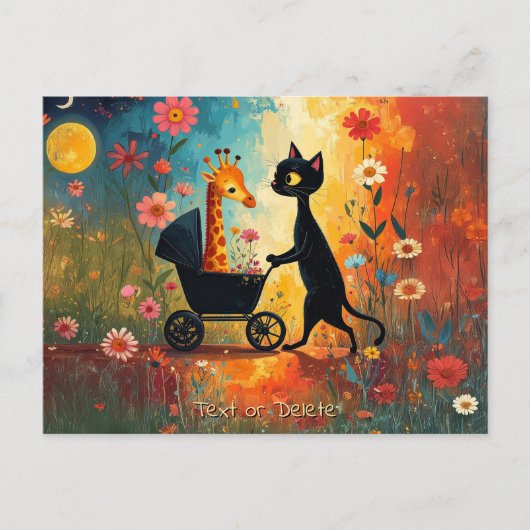 Zachte Kat Giraffe Ansichtkaart Briefkaart (Voorkant)