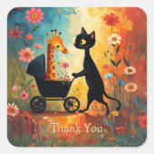 Zachte Kat Giraffe Sticker (Voorkant)