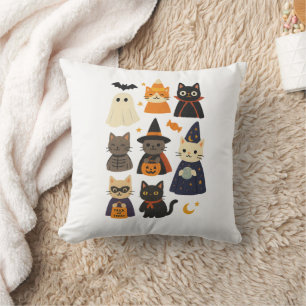 Zachte kat Halloween cadeau kussen