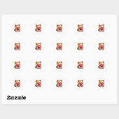 Zachte Kat Hart – Kawaii Kat Knuffelt Rode Hart, K Ster Sticker (Vel)