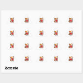 Zachte Kat Hart – Kawaii Kat Knuffelt Rode Hart, U Sticker (Vel)