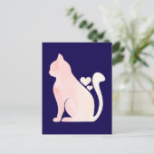 Zachte Kat met Hartjes Briefkaart (Staand voorkant)