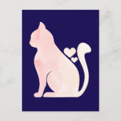 Zachte Kat met Hartjes Briefkaart (Voorkant)