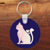 Zachte Kat met Hartjes Sleutelhanger (Voorkant)