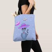 Zachte kat met hoed tote bag (Dichtbij)
