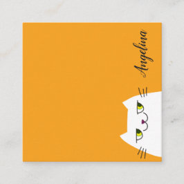 Zachte Kat Minimalistische Zakelijke Kaart Modern Vierkante Visitekaartje