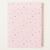 Zachte kat moderne naam roze gepersonaliseerd planner (Achterkant)