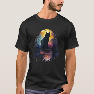 Zachte Kat Motief Kat In Maneschijn Kat T-shirt