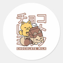 Zachte Kat op Chocolademelk Karton Kawaii Kunst