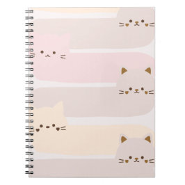 Zachte kat pastel kleur roze geel bruin ontwerp notitieboek