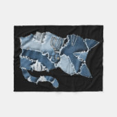 Zachte Kat Patroon Denim Patchwork Grappige Kat Li Fleece Deken (Voorkant (Horizontaal))