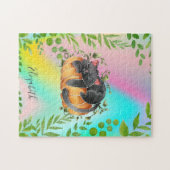 Zachte Kat Pompoen Kleurrijk Legpuzzel (Horizontaal)