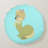 Zachte kat ronde kussen (Achterkant)