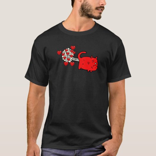 Zachte Kat Scheet Hartjes T-shirt (Voorkant)