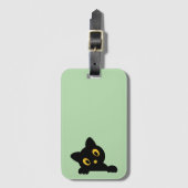 Zachte kat silhouet bagagelabel (Voorkant (verticaal))