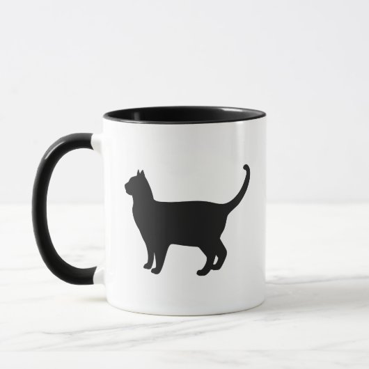Zachte kat silhouet mok (Links)