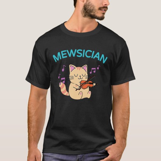 Zachte Kat Speelt Viool T-shirt (Voorkant)